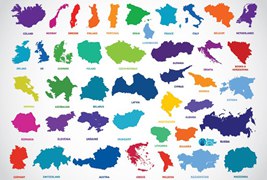 欧洲国家地图矢量素材下载
