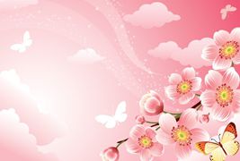 粉色花卉背景设计矢量素材下载