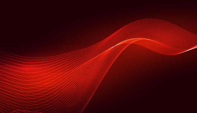 红色发光波浪抽象背景矢量素材