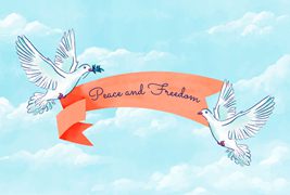 鸽子设计和平自由背景矢量素材