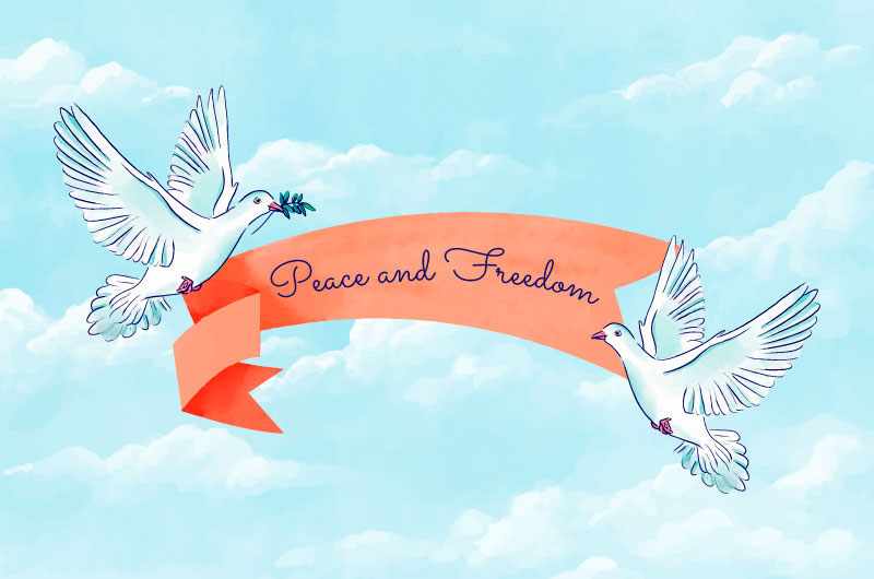 鸽子设计和平自由背景矢量素材