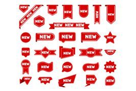 红色new标签/徽章矢量站长素材