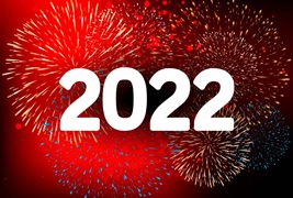 灿烂烟花设计的2022新年快乐背景矢量素材