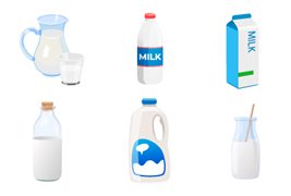 各种各样的牛奶矢量素材