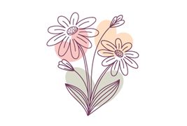手绘风格的简单花卉矢量素材