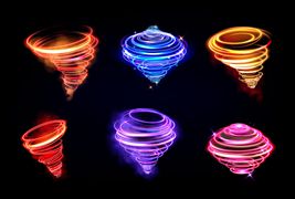 六个炫彩霓虹灯漩涡效果矢量素材