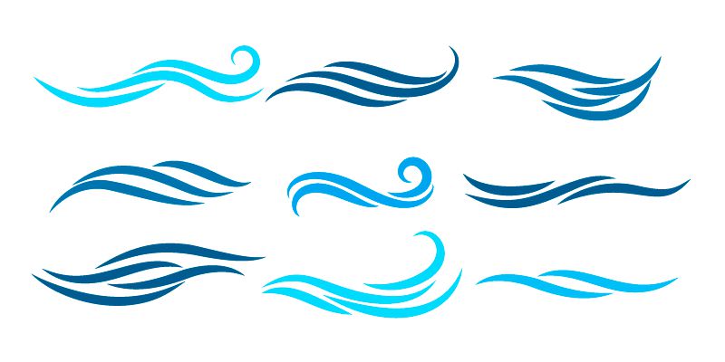 九个简单的波浪 logo 矢量素材