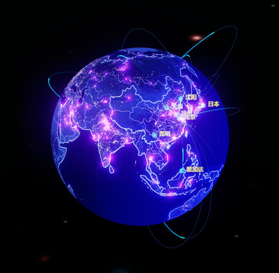 html5 3D酷炫世界地球仪动画特效