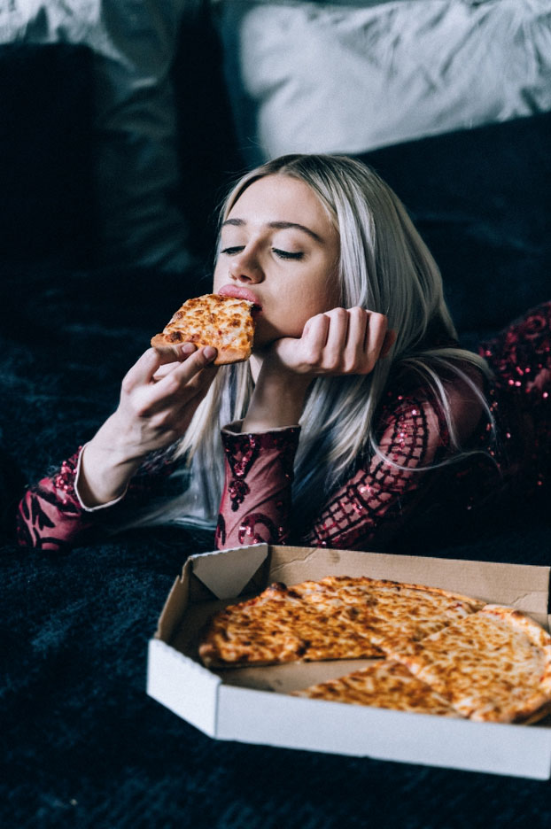 Girl Eating Pizza