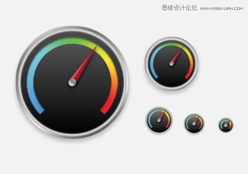 Photoshop制作精美的圆形仪表指针图标,PS教程,站长图库