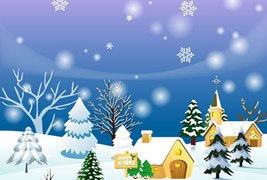 圣诞背景、冬季雪地景观背景矢量素材下载