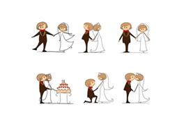卡通婚礼婚庆元素设计矢量素材下载