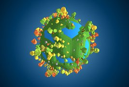 HTML5 3D绿色树木地球动画特效