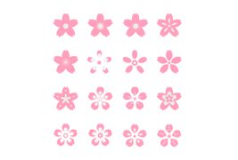16种粉色樱花花瓣矢量素材(AI/EPS/PNG)