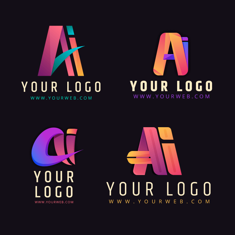 渐变AI字母创意logo矢量素材(AI/EPS)