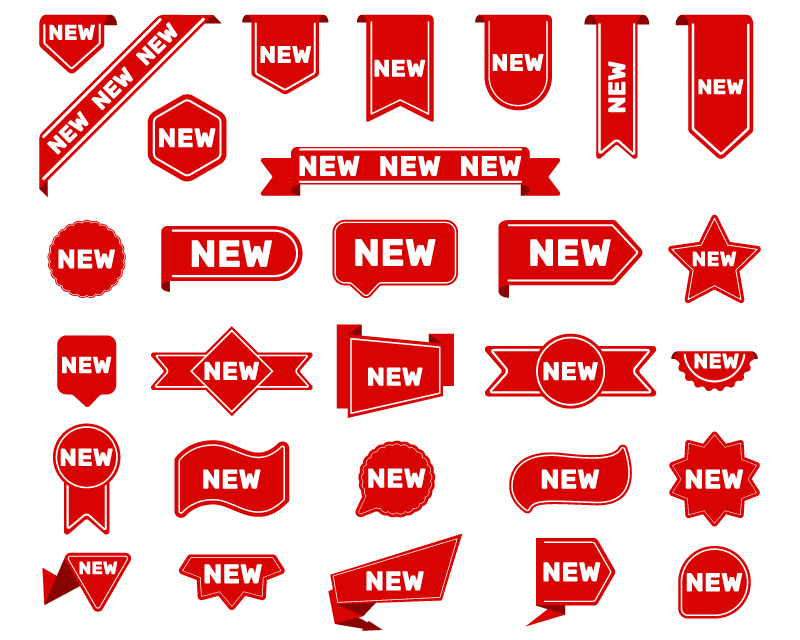 红色new标签/徽章矢量站长素材