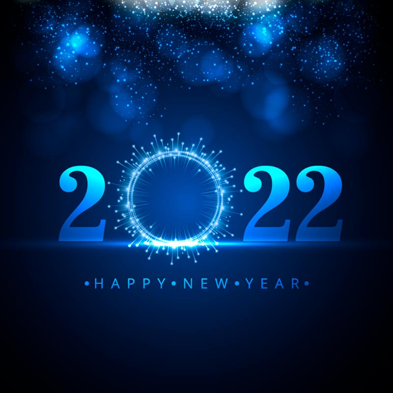 蓝色星空设计2022新年快乐矢量素材