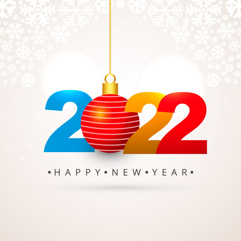 多彩数字设计2022新年快乐矢量素材