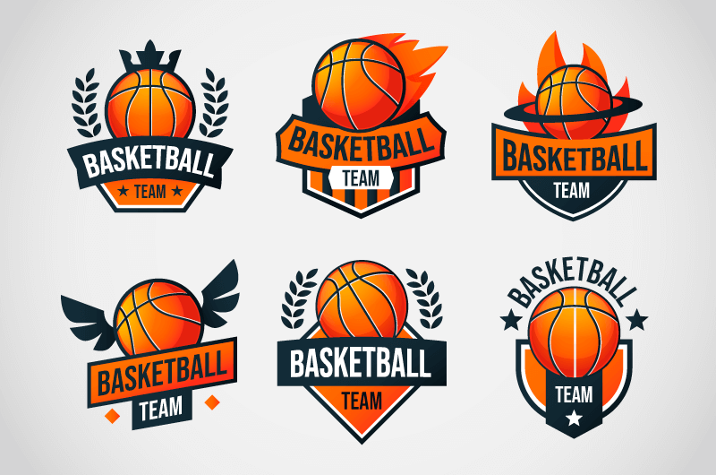 六个篮球俱乐部图标logo矢量素材