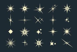 20个扁平风格的闪亮星星矢量素材