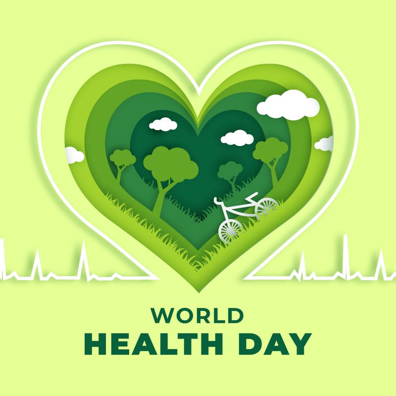 心脏和森林设计世界卫生日矢量素材